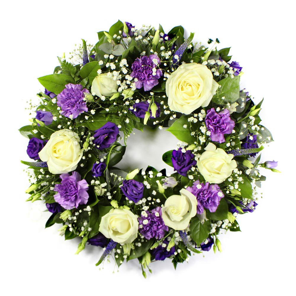 Purple and cream wreath